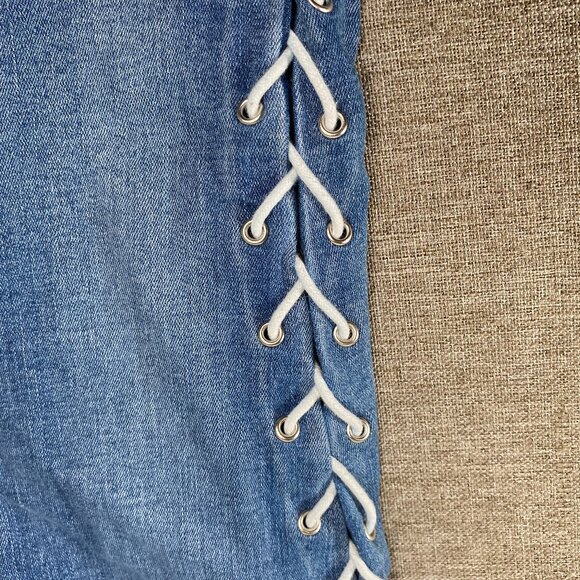 Pacsun Super Stretch Ankle Jegging Jeans Women's 24 Blue Cross Lace Casual Pant - Picture 11 of 16